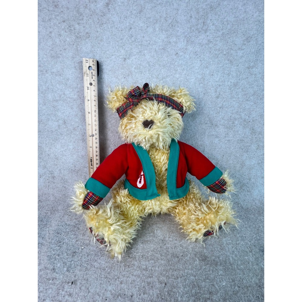 Hallmark Christmas Teddy Bear‎ Red Green Plaid Jacket Bow Holiday Plush